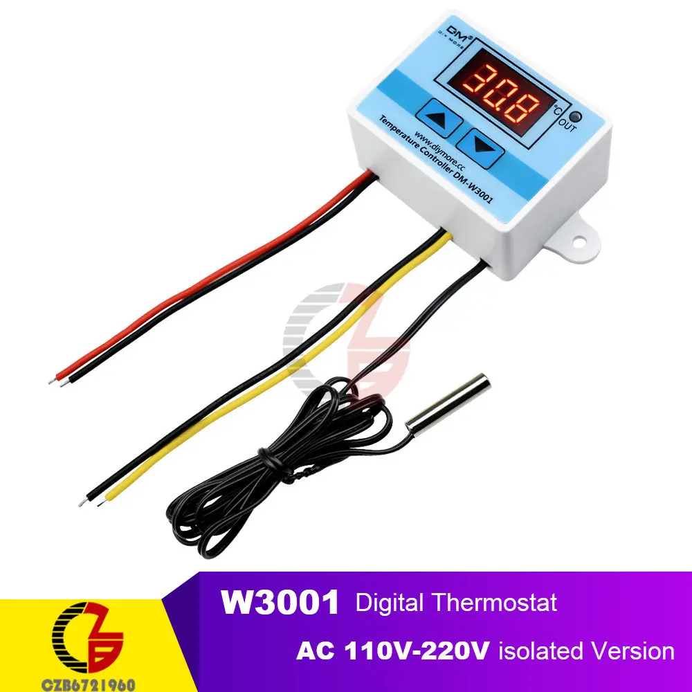 XH-W3001 W3001 DC 12 V светодио дный цифровой термостат Температура контроллер Термальность регулятор терморегулятор термометр инкубатор вентилятор - Цвет: AC 110V-220V Isolate