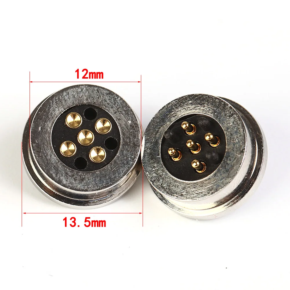 

1sets Spring-Loaded Magnetic Pogo Pin Connector 5 Pin Pitch 13.5 MM Through Hole Male Female 2A 5V DC Power Charge Probe
