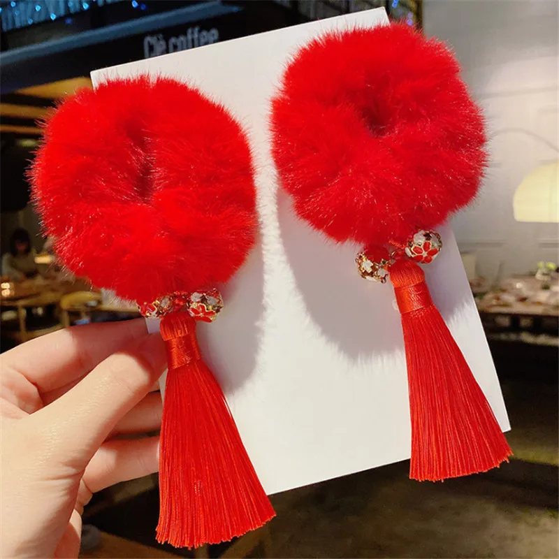 Hair Rope 3 5 пара/лот, Ретро стиль, Китайская классическая шпилька для волос, украшение Hanfu, разноцветный помпон, головной убор для волос, аксессуары - Цвет: Hair Rope 3