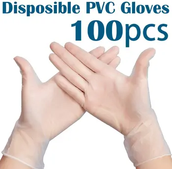 

Disposable PVC Gloves 100 pcs Powder Free Sterile Comfortable Exam Gloves for Food Safe Cleaning Sanitary or Mechanic Tasks