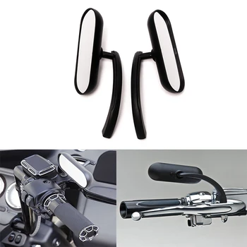 

Triclicks Motorcycle Mirror Chrome Black Mini Oval Rearview Mirror Moto Side Mirrors For Harley Dyna Glide Sportster Accessories