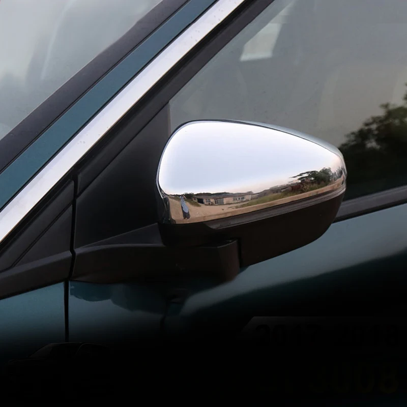 2P For Peugeot 3008 II 2017 2018 Side Rear View Rearview Back Mirror Cover Trim