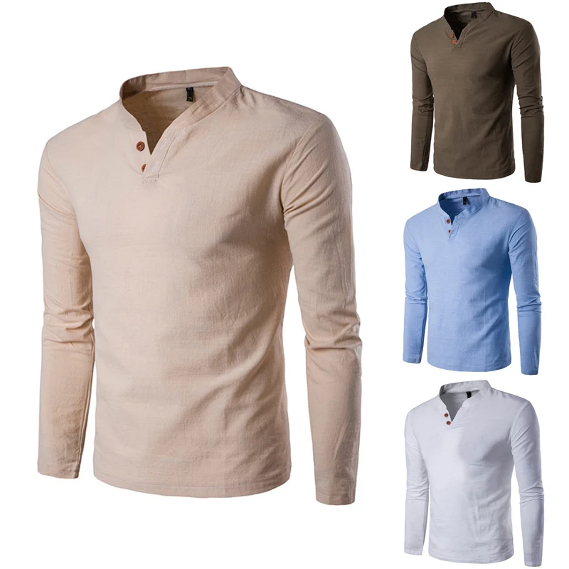 

Men Linen T-shirt Chinese Style Hanfu Medieval Viking Saudi Arab Blouse Male African Clothing Tee Tops Tang Suit Kung Fu Outfits