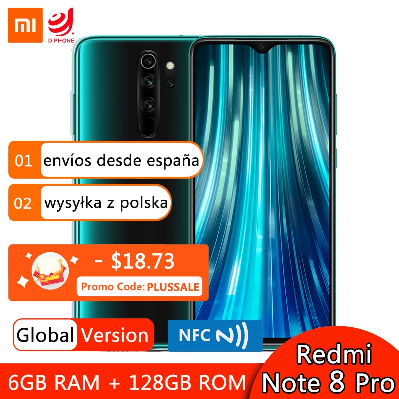 Global Version Xiaomi Redmi Note 8 Pro 6GB 128GB Smartphone 64MP Quad Rear Cameras Helio G90T Octa Core 4500mAh NFC Mobile Phone
Global Version Xiaomi Redmi Note 8 Pro 6GB 128GB Smartphone 64MP Quad Rear Cameras Helio G90T Octa Core 4500mAh NFC Mobile Phone