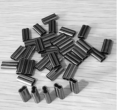 Fishing Double Oval Copper Tube 100Pcs/Lot 11 Size Fishing Wire Pipe Crimp Sleeves Connector