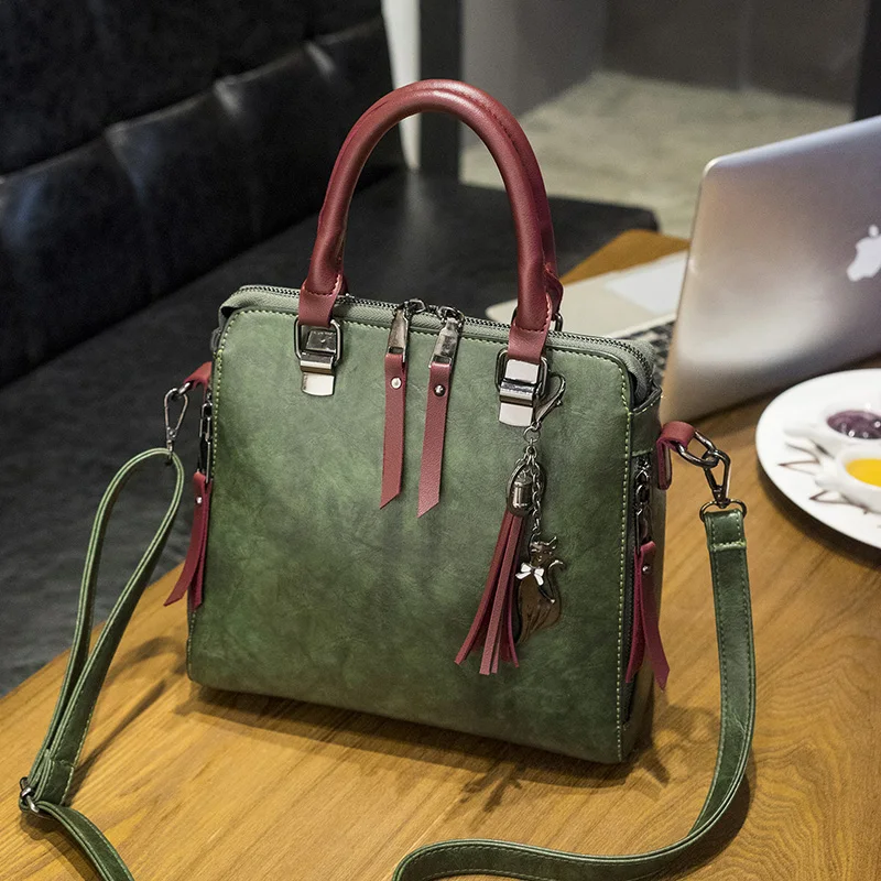 Cena Tinkin Vintage PU Tassel Dames Tassen kobiety przyczynowe codzienne torby na zakupy na ramię kobiece uniwersalne torebki klasyczne torby Messenge