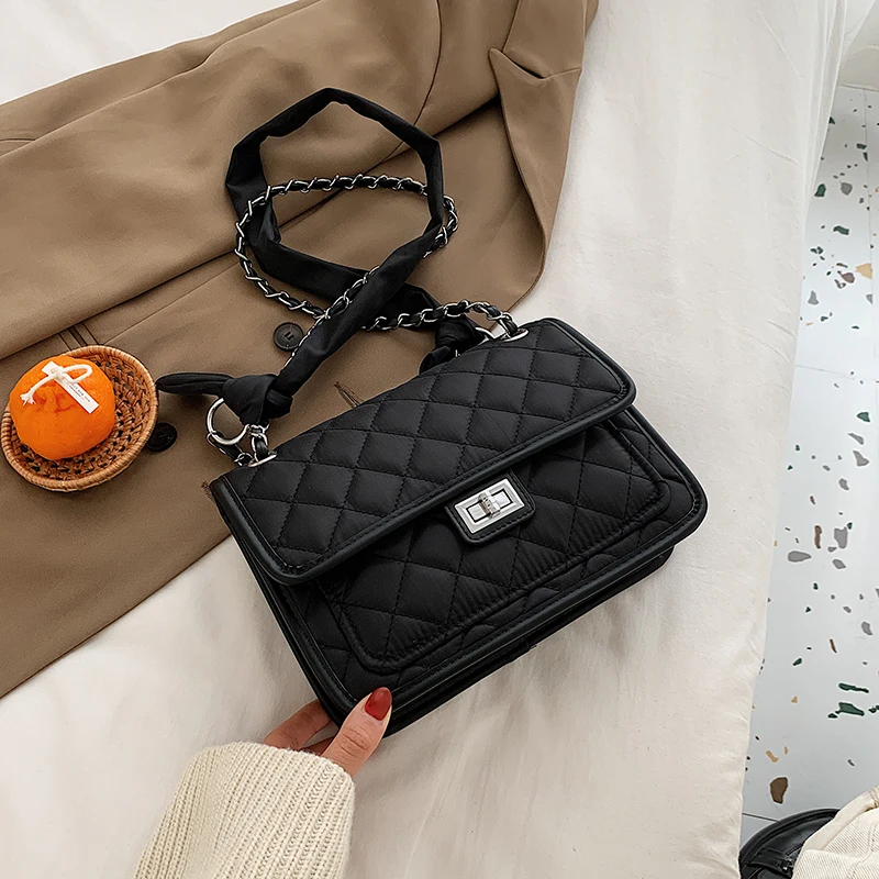 

2020 new shoulder bag fashion chain bag lady bag casual small square bag black female bag messenger bag shoulder bag