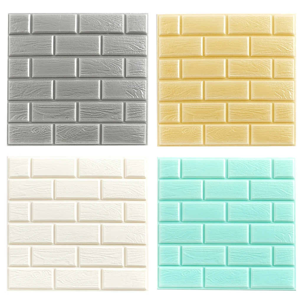3D Tile Brick Wall Sticker Self Adhesive Decorative Panels Living Decor 3D Tile Brick Wall Sticker Self Adhesive Decorative Panels Living Decor