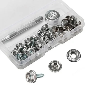 

Functional Snaps Fastener Repair Kit Copper+Iron Various Styles Portable Install Tool 62PCS Marine