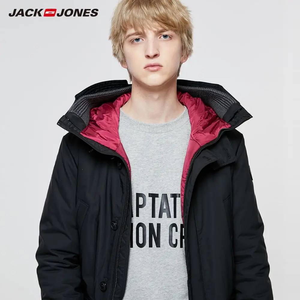 JackJones Для мужчин зимняя куртка парка с капюшоном пальто Длинная Куртка класса люкс пальто Для мужчин Клянемся 218309511