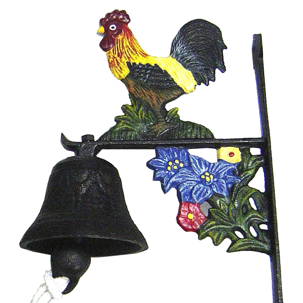 

Garden Home Durable Assembly Easy Install Vintage Style Wall Mounted Door Bell Security Entry Guest Welcome Cast Iron Rooster