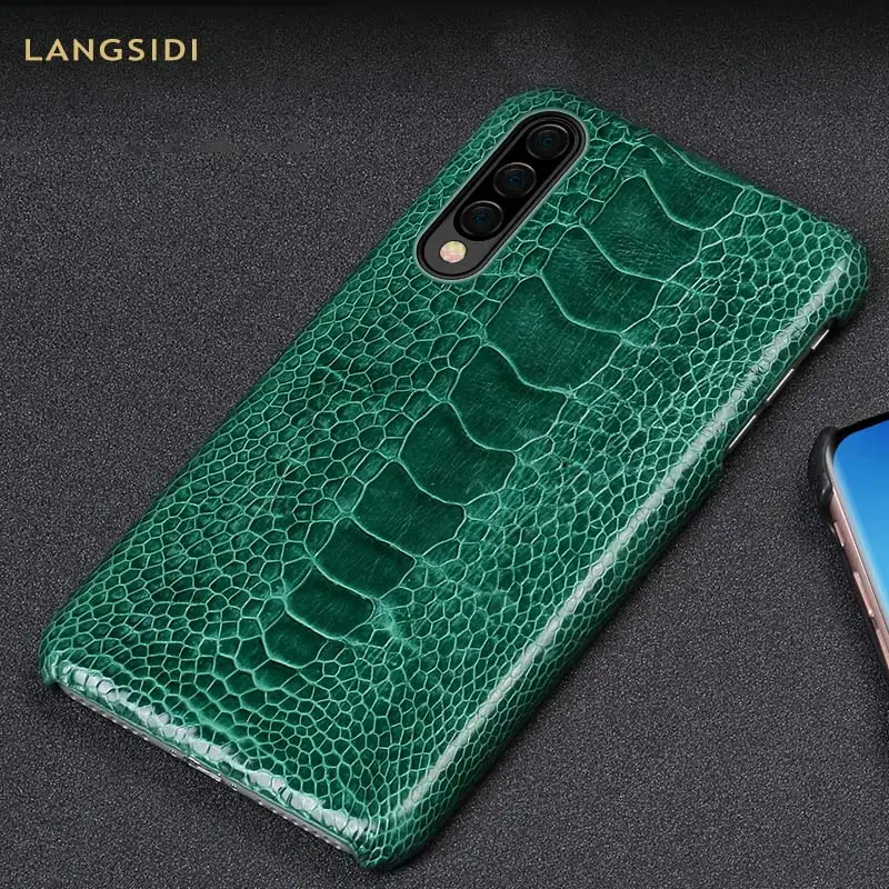 

Luxury Real Ostrich Leg leather case For samsung Galaxy A50 A70 A30 back cover For s10 s8 s7 Plus Lite s10e NOte 9 8 a8 A7 2018