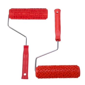 

HTHL-2Pcs 7Inch Embossed Painting Roller with Plastic Handle for Wall Decor - EG317T-Stone & EG319T