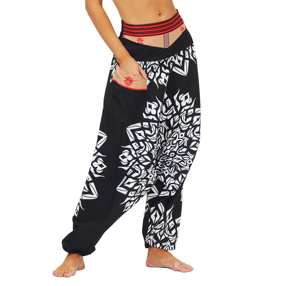 UNISEX Elastic Waist Yoga Harem Pants Loose Fit Baggy Gypsy Hippie Boho