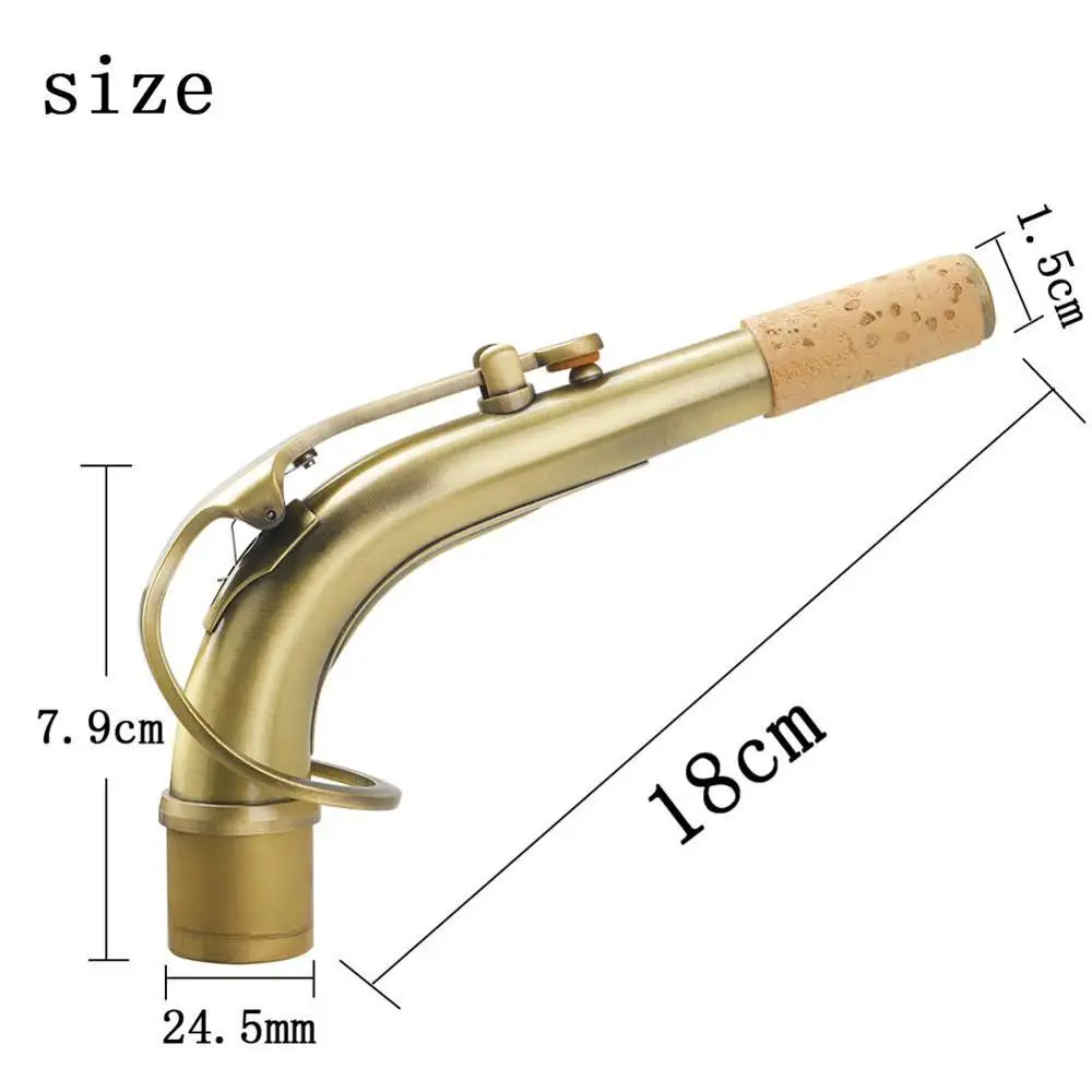 B65 Sax изгиб шеи для альт саксофона античная латунь изготовленный теплоизоляционный материал 24,5 мм сопло с профессиональной кожаной накладкой