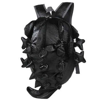 

Unique 3D Chameleon Personality PU Backpack 2020 Student School Bag Monster Travel Backpacks Black Red Gothic Large Fashion