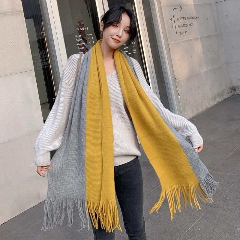 Осень 2019 новинка Женская Осенняя мягкая теплая шаль длинный шарф для девушек и