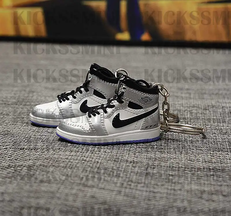 a pair w metal ring Дропшиппинг aj1 Chicago «не для перепродажи Красный» брелок в виде кроссовка Air Jordan 1 3D мини-кроссовки, запатентованный спортивный обувной брелок с кроссовком - Цвет: a pair w metal ring