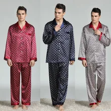 Мужская Шелковая пижама s, пижама, Мужская пижама с принтом, современный стиль, шелковая ночная рубашка, домашняя Мужская атласная мягкая уютная одежда для сна, новинка