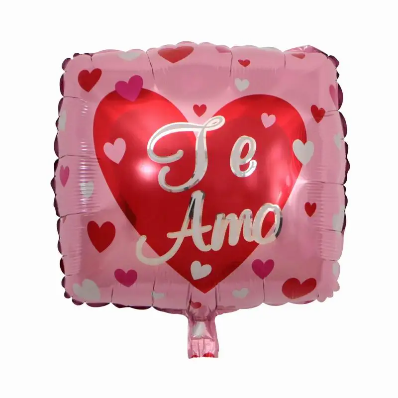 18 дюймов 10 шт сердце испанский I Love You воздушные шары надувные фольгированные шары Свадебные украшения День Святого Валентина гелиевый воздушный шар Globos - Цвет: 26