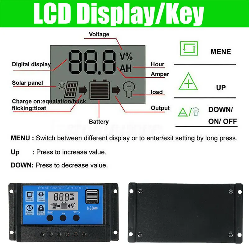 10A-50A MPPT солнечный заряд lcd MPPT контроллер открытый регулятор CE инверторы MPPT солнечный промышленный главный чип ЖК-экран