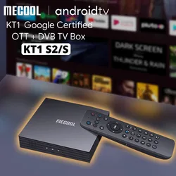 4K Satellite Decoder MECOOL KT1 TV Receiver Amlogic S905X4 Netflixs Android TV 10 DVB-S2 Dolby Google Italy Spanish TV BOX