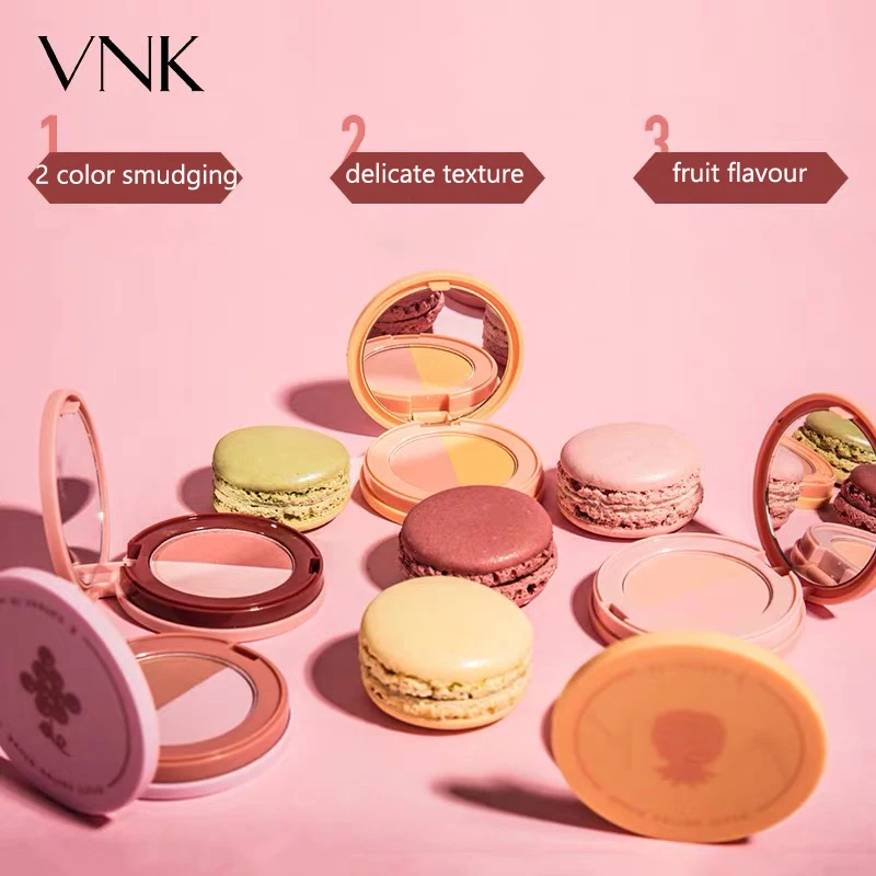 

VNK Fruit Macaron Blush 2 Colors Blush Face Brighten Skin Tone Vitality Honey Peach Nude Makeup Contour Whitening Long Lasting