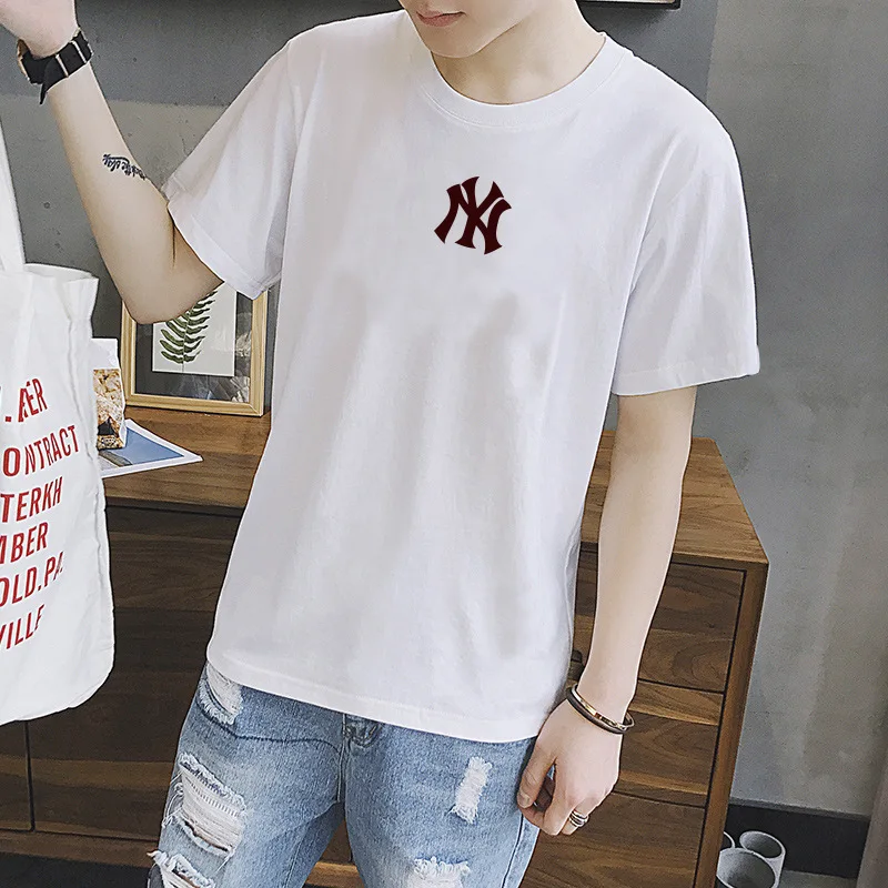

2019 New Style Mlbt T-shirt America Baseball Yankees Men's Pure Cotton Crew Neck Short Sleeve Support All Team Logo
