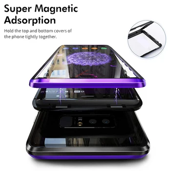 

Double Metal Glass Flip Cover for Samsung Galaxy S8 S8Plus Plus Magnetic Adsorption Phone Case SamsungS8Plus GalaxyS8Plus Bumper
