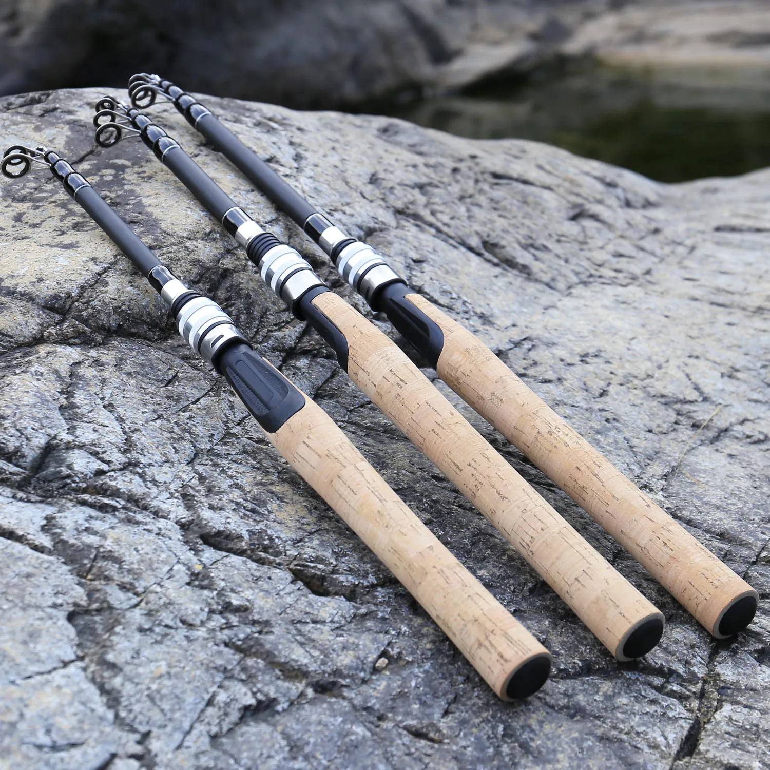 Telescopic Spinning Rod Carbon Cork  Fishing Rods Carbon Telescopic 1.8m -  1.8m-2.7m - Aliexpress