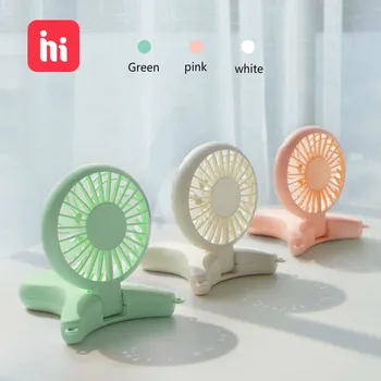 

New Small Fans Halter Portable Usb Hold with One Fold Can Charge Mini Fan Outdoor Handheld Air Conditioner Standing Fan