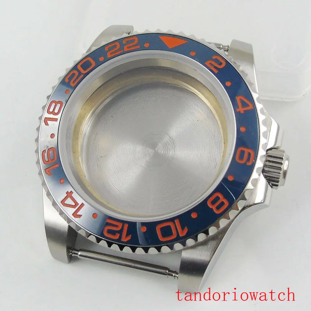 

40mm Stainless Steel Watch Case Fit for Miyota 82 ETA 2836 Movement Sapphire Glass Ceramic Bezel Solid Back