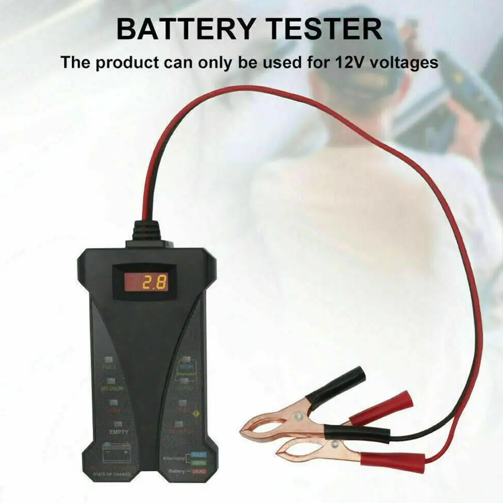 

NEW Car Battery Tester 12V Automotive Vehicle Multifunction Check Meter Three-word Digital Display Analyzer Diagnostic Charging
