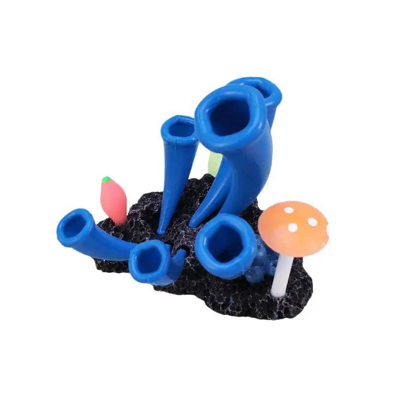 Aquarium Landscape Simulation Coral Silicone Aquarium Marine Decoration For Fish Tank(Blue