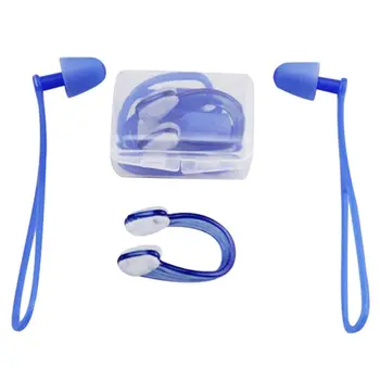 

Swimming Waterproof Silicone Ear Plugs Nose Clip Set Box Packed Earplug For Surfing Diving and Learning Swimming New 2020