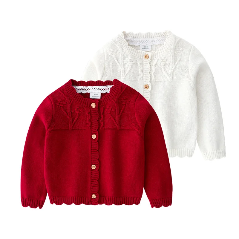 

2019 Orangemom Brand Infant Clothing A Little Girls Kids Sweater Two Colors Long Sleeve Pure Color Baby Girl Knitted Sweater