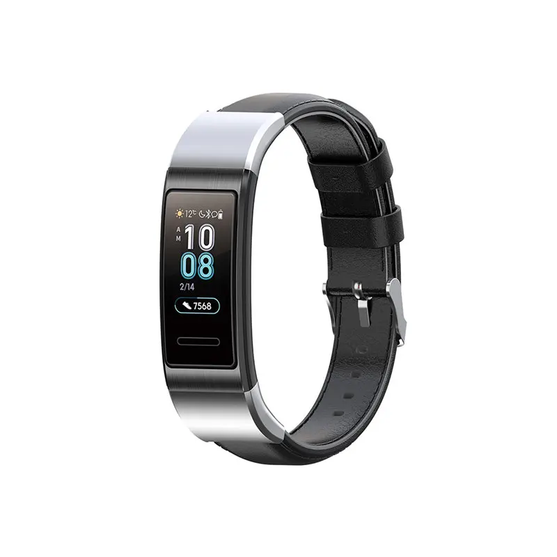 Ремешок для часов для huawei Band 3/Band 3 Pro/TER-B09/TER-B29 кожаный браслет - Цвет: Белый