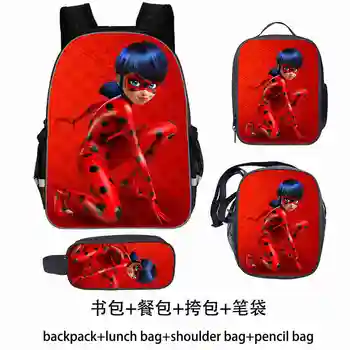 

New Baby Girl 3PCS School Backpack for Kids Girls Cartoon Bookbag Children Cute Shoulder Bags Mochila