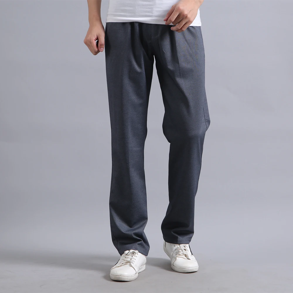

Thoshine Brand Spring Autumn Men Casual Pants Straight Trousers Elastic Waist Male Smart Casual Long Pants Plus Size