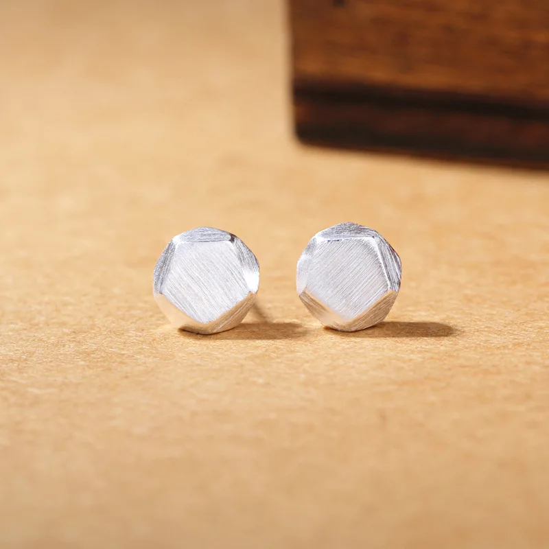 

925 Sterling Silver Geometric Screw Stud Earring Fashion Trend Earrings For Men And Women Fine Jewelry Party Gift