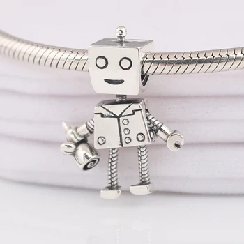 

Authentic S925 Bead DIY Jewelry Boy Robot Charm fit Lady Bracelet Bangle Openwork
