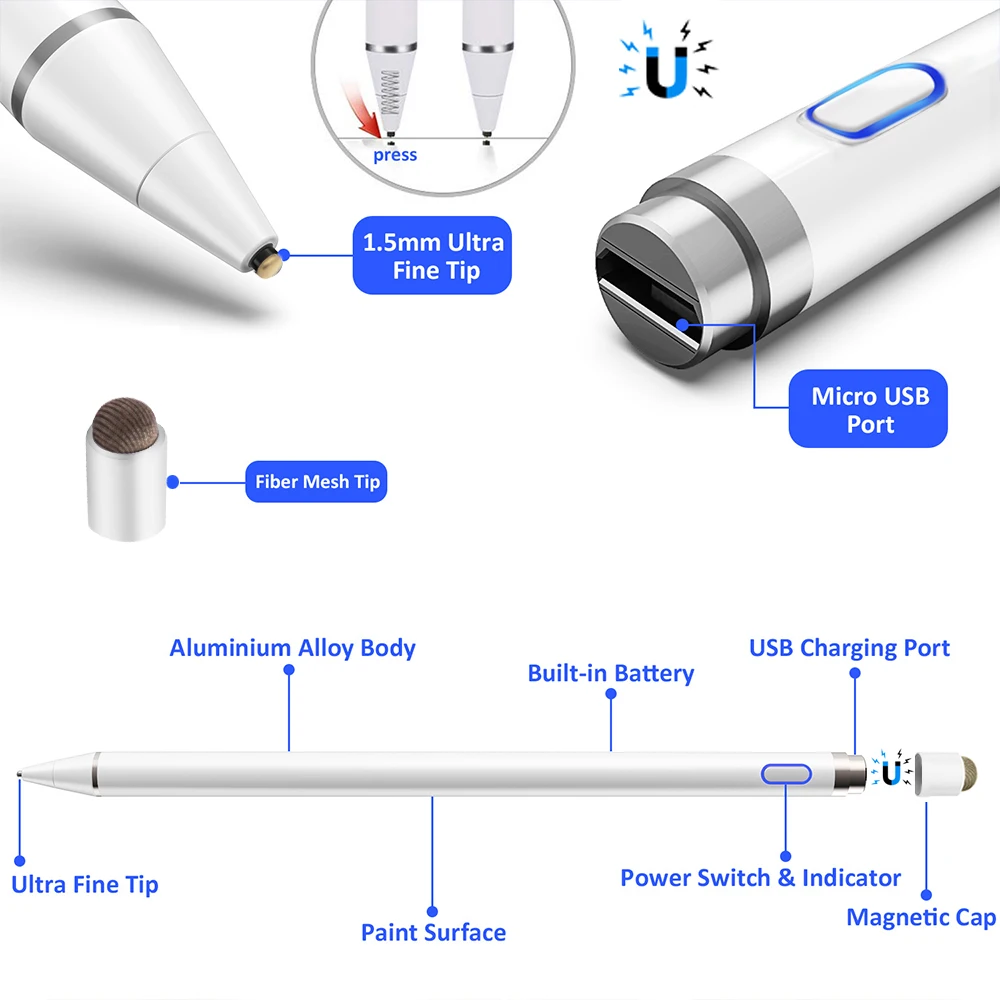 Универсальный стилус для смартфона планшета Android IOS Huawei Xiaomi Samsung iPad Air 3 4 Mini 5 Surface Pro