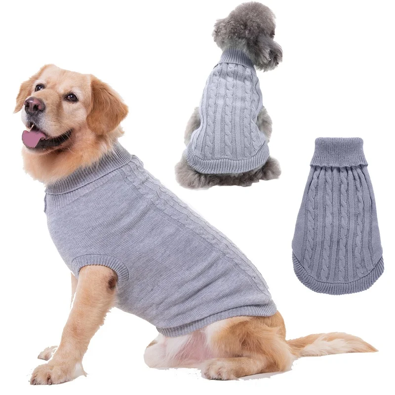 Warm Small Large Dog Sweater Cat Clothes Winter Turtleneck Pet Puppy