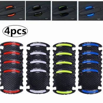 

4 Pcs Car Sticker Car Accessories Car Door Bowl Handle Reflective Protection Sticker Door Handle Paint Anti-scratch Film Decals