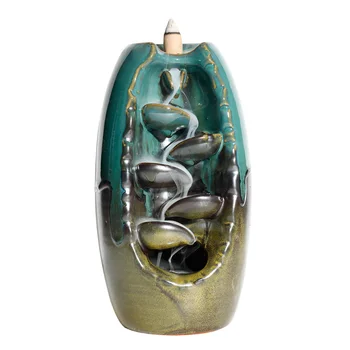 

Incense Censer Holder Backflow Waterfall Antique Censer Burner Porcelain Censer Ceramic Relax Desktop Hotel Yoga