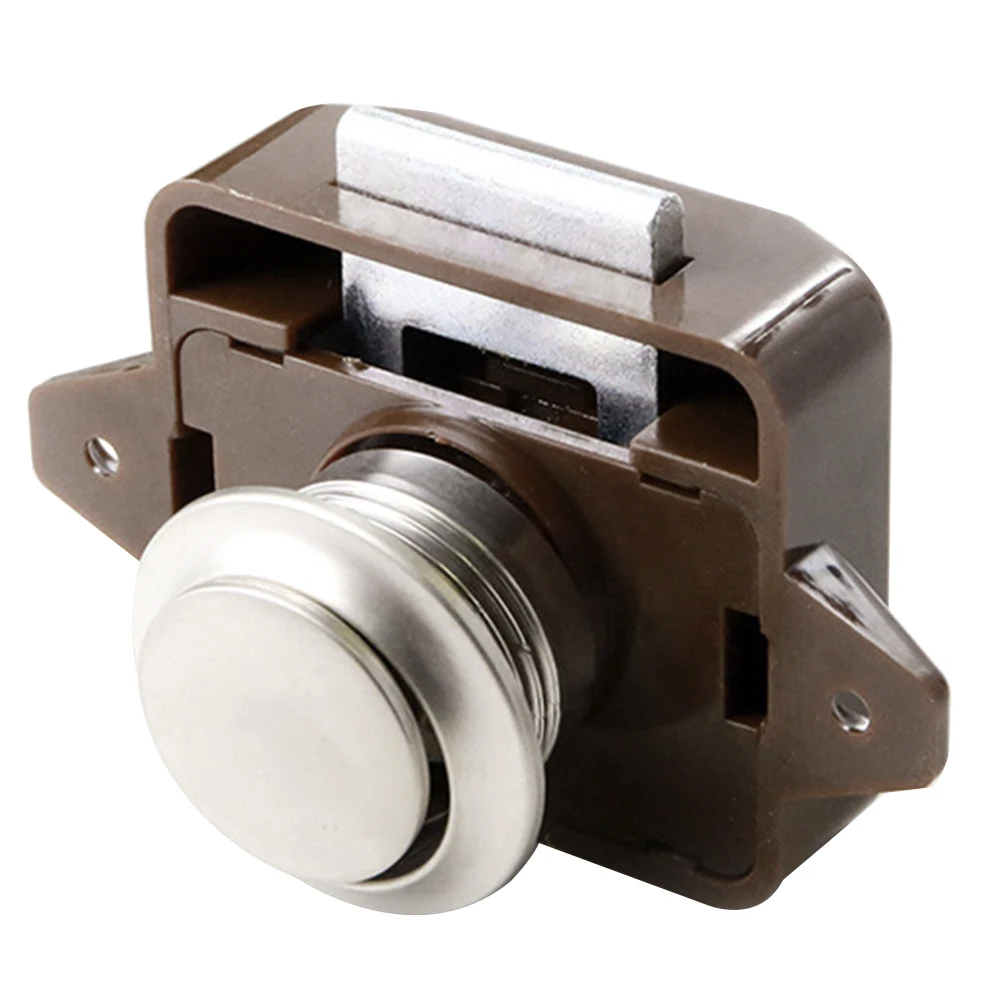 

Hot New Handle Cabinet Home Door Drawer Zinc Alloy Hardware Push Button Motorhome Knob Lock Caravan Cupboard Latch