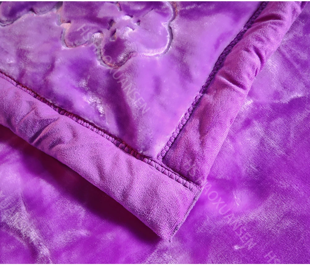 Роскошное фиолетовое супер мягкий двойной Слои Рашель Одеяло 8,8 фунтов лёгкий нейлоновый трос Heavy пушистые Зимние Теплая одежда с мехом норки Одеяло s 200*230 см всесезонные Стёганое одеяло