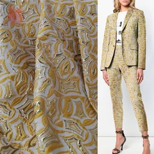 Франция стиль роскошный золотой тиснением металлик жаккард парча ткань для платья telas одежда tecidos stoffen tissu пряжа SP5538