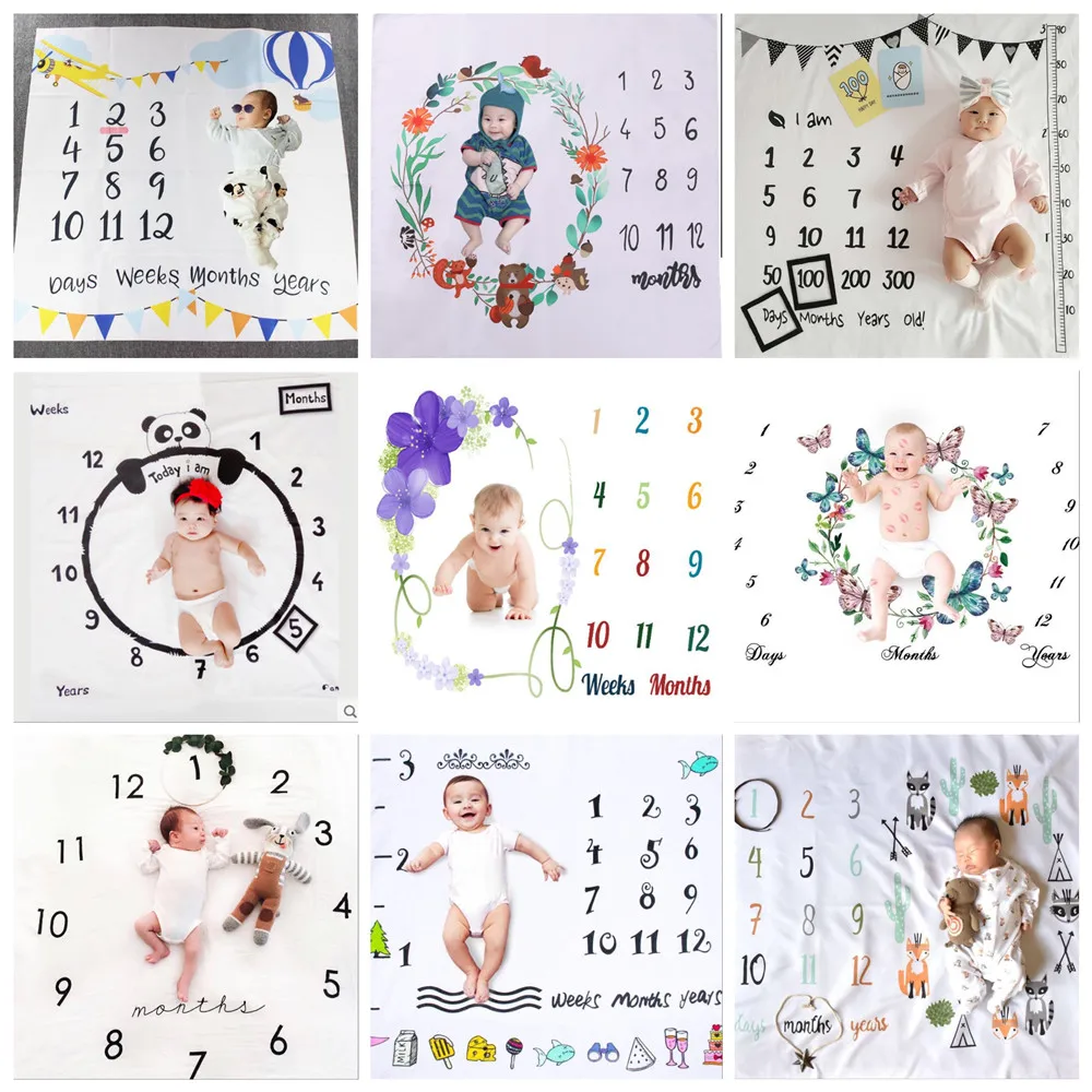 Fondo de tela para foto para bebé, niña y niño, fotografía para recién nacido, cumpleaños Digital, aniversario, hito, manta, regalo