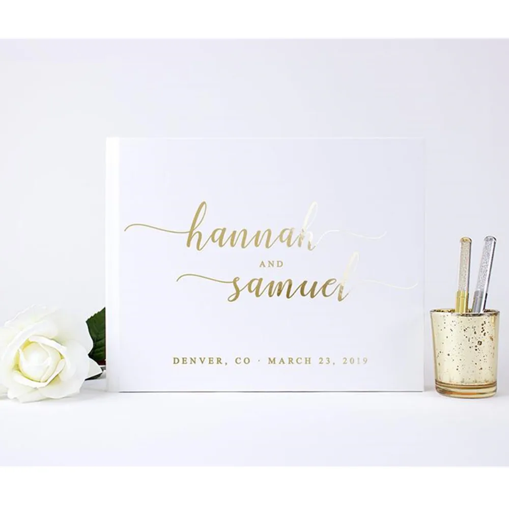 

Personalised Gold Foil Wedding Guest Book Alternative Custom Wedding Guestbook Rustic Wedding Guest Book Silver Foil Ideas Book